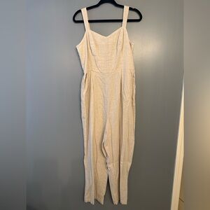 Old Navy Linen Cream Jumpsuit